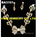 AB flower costume wedding jewelry set